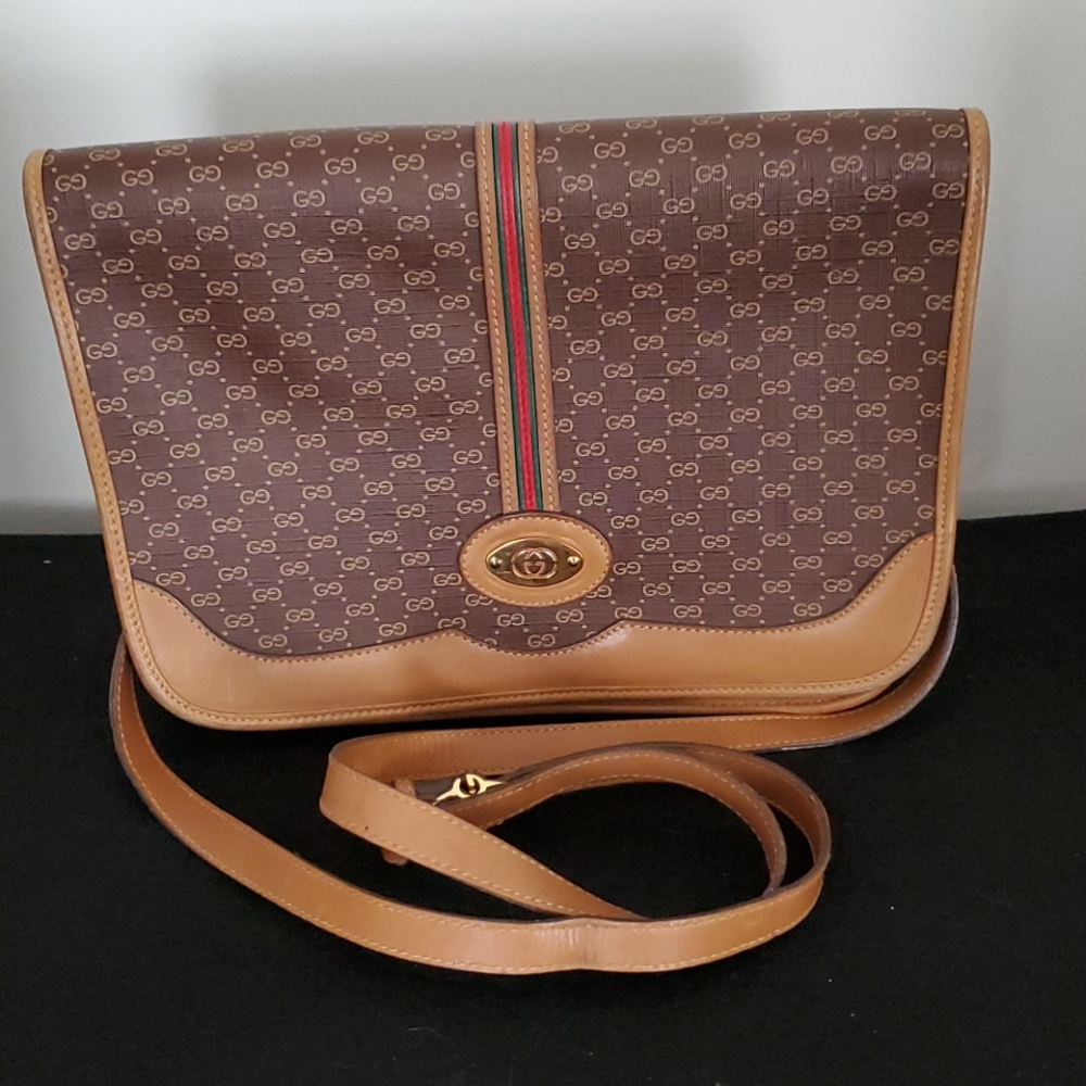 - Gucci Vintage Micro GG Monogram Crossbody Bag